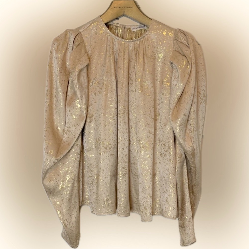 Ulla Johnson Gilded Ballon Sleeve Ivy Blouse in Sand - Picture 14 of 16